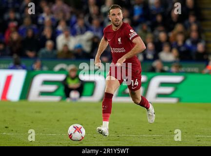 Leicester, Großbritannien. 15. Mai 2023. Jordan Henderson von Liverpool während des Premier League-Spiels im King Power Stadium in Leicester. Das Bild sollte lauten: Andrew Yates/Sportimage Credit: Sportimage Ltd/Alamy Live News Stockfoto