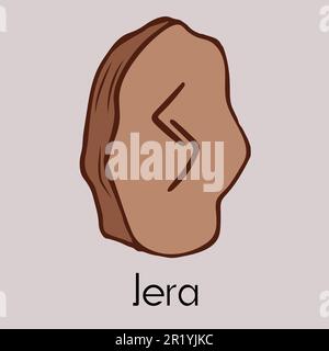 Rune Jera. Alte skandinavische Runen. Runes Senior futarka. Magie, Zeremonien, religiöse Symbole. Vorhersagen und Amulette Stock Vektor