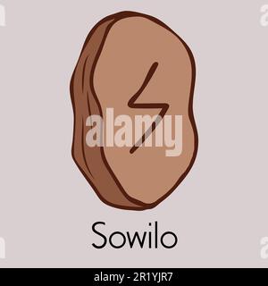 Rune Sowilo. Alte skandinavische Runen. Runen Senior futarka. Magie, Zeremonien, Symbole. Vorhersagen und Amulette Stock Vektor