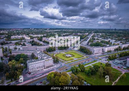 Nowa Huta Kraków, Polen, Europa, Luftpanorama Stockfoto