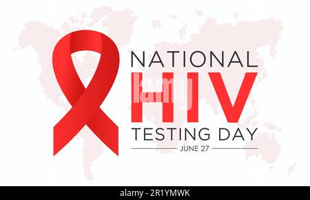 HIV-Testtag, Juni 27. Vektorvorlage für Banner, Grußkarte, Poster zum HIV-Testtag. Vektordarstellung. Stock Vektor