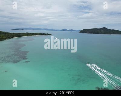 Ein Luftblick auf die Inseln rund um Koh Samui, Thailand Stockfoto