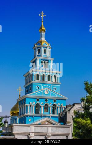 Kathedrale der Himmelfahrt der Jungfrau oder Mariä-entschlafens-Kathedrale, die russisch-orthodoxe Kathedrale in Taschkent, Usbekistan Stockfoto