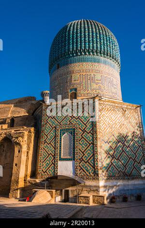 GUR-e-Amir oder Guri Amir (Grab des Königs), ein Mausoleum des asiatischen Konquierers Timur in Samarkand, Usbekistan Stockfoto