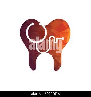 Dental Stethoscope Logo, Dental Clinic Logo Tooth Abstract Desig Stock Vektor