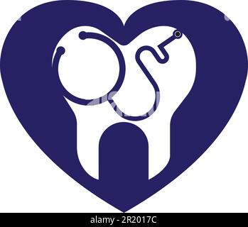 Dental Stethoscope Logo, Dental Clinic Logo Tooth Abstract Desig Stock Vektor