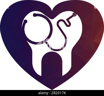 Dental Stethoscope Logo, Dental Clinic Logo Tooth Abstract Desig Stock Vektor