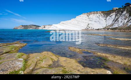 Kreidefelsen Scala dei Turchi, türkische Treppe, Realmonte, Sizilien, Italien Stockfoto