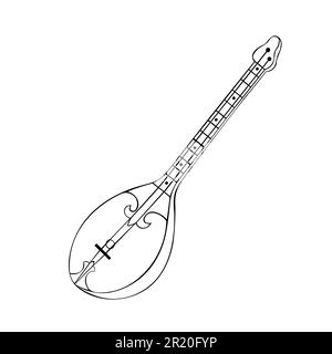 Dombyra Kasachisch traditionelles volkstümliches Musikinstrument. Vektordarstellung Stock Vektor