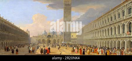 Piazza San Marco, Markusplatz, 1709, Venedig, Italien, Von Luca Carlevaris, historische, digital restaurierte Reproduktion eines Originals aus dem 18. Oder 19. Jahrhundert / Piazza San Marco, Markusplatz, 1709, Venedig, Italien, Von Luca Carlevaris, Historisch, Digital Restaurant Reproduktion von einer Vorlage aus dem 18. Oder 19. Hundert Stockfoto