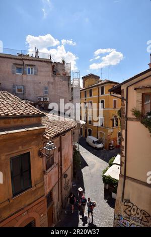 Via della Lungaretta, Trastevere, Rom, Italien Stockfoto