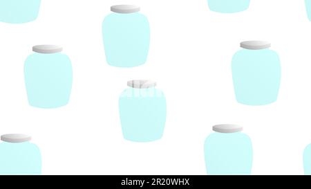 Farbenfrohes, nahtloses Muster aus Maurergläsern. Stock Vektor