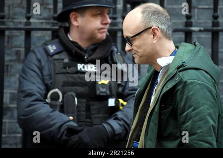 Foto von Dominic Cummings, Chief Special Adviser von Premierminister Boris Johnson, Ankunft in Downing Street 10, London. Stockfoto