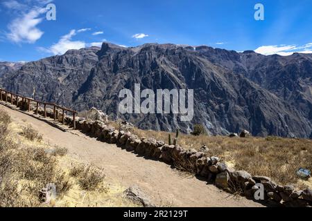 Colca Canyon an einem sonnigen Tag, Peru Stockfoto