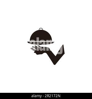 Hand und Teller, Lebensmittel, Lieferung geometrische einfache Symbol-Logo-Vektor Stock Vektor