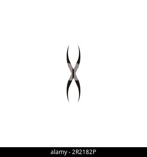 Buchstabe x Wurzel, geometrisches Pflanzensymbol einfacher Logo-Vektor Stock Vektor