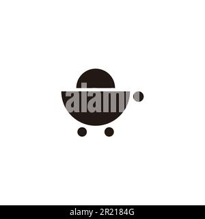 Wagen, geometrisches Symbol für Lebensmittel, einfacher Logo-Vektor Stock Vektor