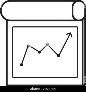 Infografik zum Symbolvektor der Whiteboard-Präsentation. Finanz- oder Informationstabelle auf Papierliste für die Präsentation oder Berichterstattung über die Unternehmensbesprechung in con Stock Vektor