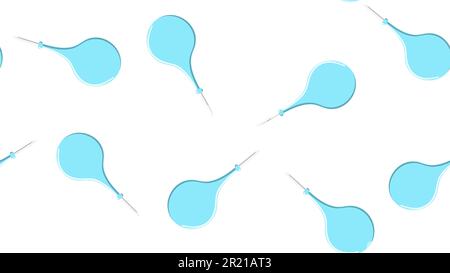 Nahtlose Mustertextur von endlosen sich wiederholenden medizinischen Kautschukbirnen zur Reinigung des Darms auf weißem Hintergrund. Vektordarstellung. Stock Vektor