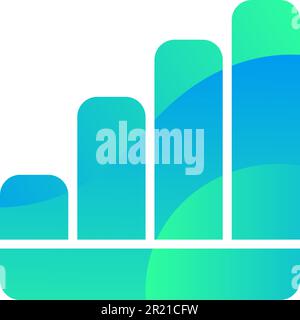 Symbolvektor für Wachstum und Fortschritt des Gewinns in Balkendiagrammen. Finanzielle Infografik mit linearen Piktografien für das Konzept der Steigerung des Markterfolgs oder des Geschäftserfolgs Stock Vektor