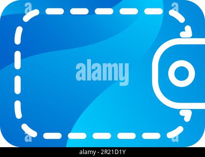 Symbolvektor für Bargeld und Bankkreditkarten. Geldbeutel zur Aufbewahrung von Geld und Münzen Fondskonzept lineares Piktogramm. Vermögensersparnis Stock Vektor