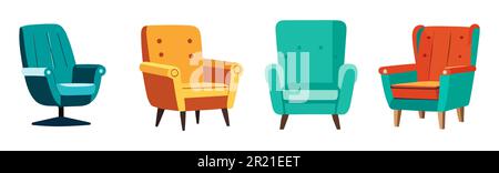 Vektor für moderne Sessel aus der Mitte des Jahrhunderts Stock Vektor