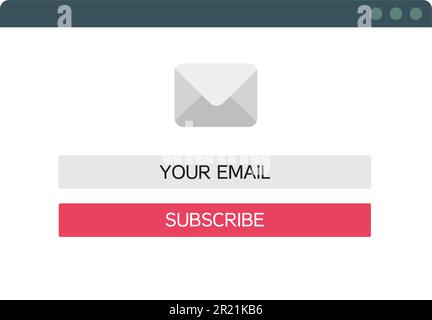 Webvorlage und Elemente für Website-Form von E-Mail-Abonnement, Newsletter auf Computer. E-Mail-Abrechnungsformular UI UX Web Design Template Stock Vektor