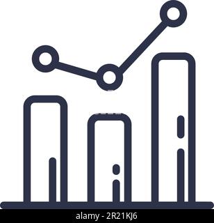 Unternehmensgrafiken Marktforschung Symbolvektor. Infografik zur Analyse von Finanzberichten, Recherche zu Aktiendiagrammen. Finanzstatistik oder Umsatzdiagramm - Zusammenfassung Stock Vektor