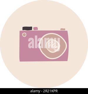 Fotokamera für Make-up-Fotografiesymbolvektor. Elektronisches Gerät zur Erstellung von Frisur- oder kosmetologischen Ergebnissen für den Business Case. Gerät zum Fotografieren Stock Vektor
