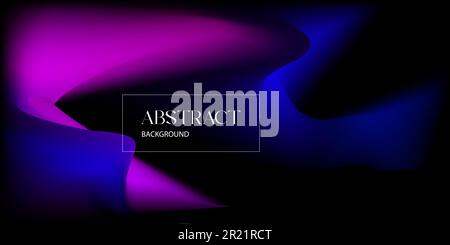 Abstraktes Hintergrunddesign Vorlage Neonpink Blau auf schwarzer horizontaler Ebene Stock Vektor