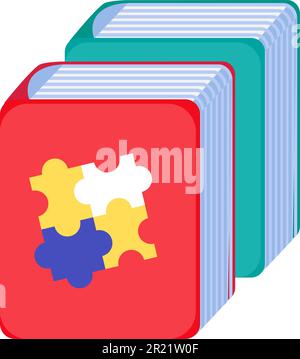 Buchstapel mit mathematischem Schulproblem-Vektor. Mathematik studieren und Lösungen suchen, Hausaufgaben machen und Übungsunterricht. Schulkindererziehung und Stock Vektor