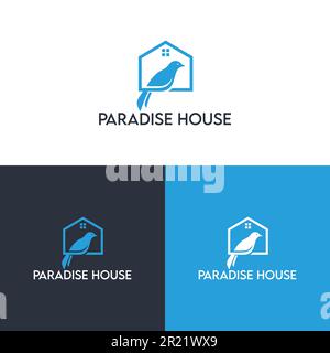 Paradise House Immobilien Logo Designkonzept Stock Vektor