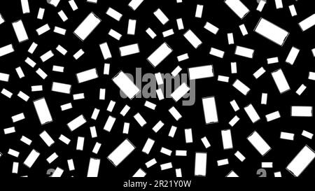 Textur, nahtloses Muster moderner trendiger, hochwertiger, intelligenter, realistischer, isometrischer Surround-Smartphones, Mobiltelefone, Touchscreen-Geräte Stock Vektor