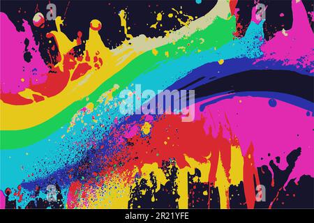 Ausdrucksstarker Hintergrund mit abstrakten Farbspritzern, Vektorbild. Stock Vektor