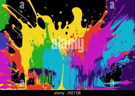 Ausdrucksstarker Hintergrund mit abstrakten Farbspritzern, Vektorbild. Stock Vektor