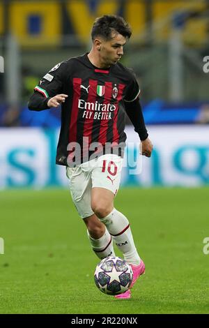 Mailand, Italien. 16. Mai 2023. Brahim Diaz von AC Mailand während des Halbfinalspiels der UEFA Champions League zwischen dem FC Internazionale und dem AC Mailand am 16. Mai 2023 im Stadio San Siro, Mailand, Italien. Kredit: Giuseppe Maffia/Alamy Live News Stockfoto