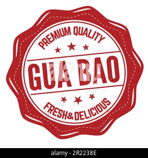 Gua bao Grunge-Gummistempel auf weißem Hintergrund, Vektordarstellung Stock Vektor