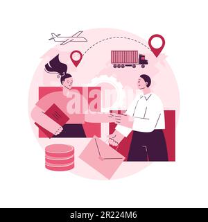 Kollaborative Logistik abstrakte Konzept Vektor Illustration. Lieferkettenpartner, Frachtkostenoptimierung, gemeinsame Speicherung, Geschäftsentscheidungen, abstrakte Metapher für Risikomanagement. Stock Vektor