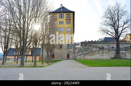 Heidecksburger Palast in Rudolstadt, Deutschland Blick vom Park Stockfoto