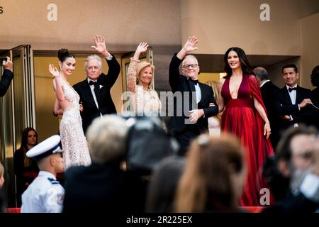 Cannes, Frankreich, 16. Mai 2023, Catherine Zeta-Jones, Michael Douglas und Carys Zeta Douglas besuchen den roten Teppich beim Cannes Film Festival Stockfoto