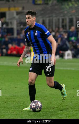 Milano, Italien - Mai 16 2023 - F.C. Internazionale gegen A.C. Mailand Champions League Halbfinale - Bastoni alessandror f.c. internazionale Stockfoto