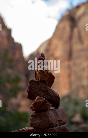 Stacking Rocks im Zion-Nationalpark Arizona Stockfoto