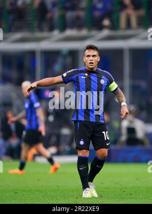 Mailand, Italien. 16. Mai 2023. Mailand, Italien, Mai 16. 2023: Lautaro Martinez (10 Inter) während des Halbfinalspiels der UEFA Champions League zwischen Inter und Mailand im Stadio San Siro in Mailand, Italien. (Daniela Porcelli/SPP) Kredit: SPP Sport Press Photo. Alamy Live News Stockfoto