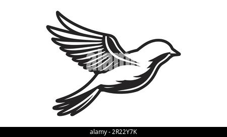 Vektorvorlage für das abstrakte Vektorlogo „Flying Wings Bird“. Vektordarstellung Stock Vektor