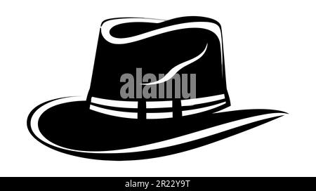 Ein alter Hut. Männliche Kopfkappe. Altmodische Kleidung. Elegente Mütze. Vektordarstellung auf weißem Hintergrund. Stock Vektor