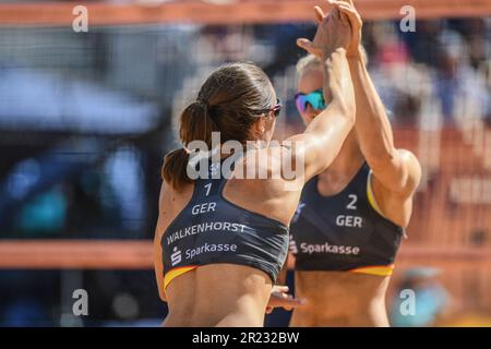 Kira Walkenhorst, Louisa Lippmann (Deutschland). Beach Volley. Europameisterschaft München 2022 Stockfoto