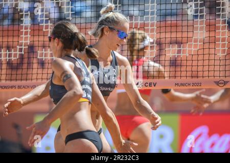 Kira Walkenhorst, Louisa Lippmann (Deutschland). Beach Volley. Europameisterschaft München 2022 Stockfoto