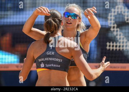 Kira Walkenhorst, Louisa Lippmann (Deutschland). Beach Volley. Europameisterschaft München 2022 Stockfoto