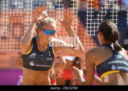 Kira Walkenhorst, Louisa Lippmann (Deutschland). Beach Volley. Europameisterschaft München 2022 Stockfoto