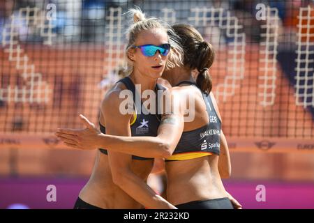 Kira Walkenhorst, Louisa Lippmann (Deutschland). Beach Volley. Europameisterschaft München 2022 Stockfoto